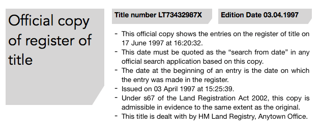 Prior Title Register